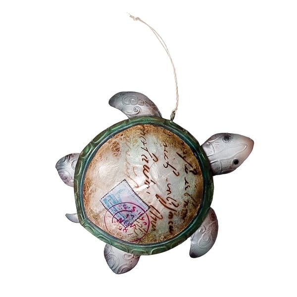 slide 2 of 2, Postcard Beach Sea turtle Christmas Xmas Ornament