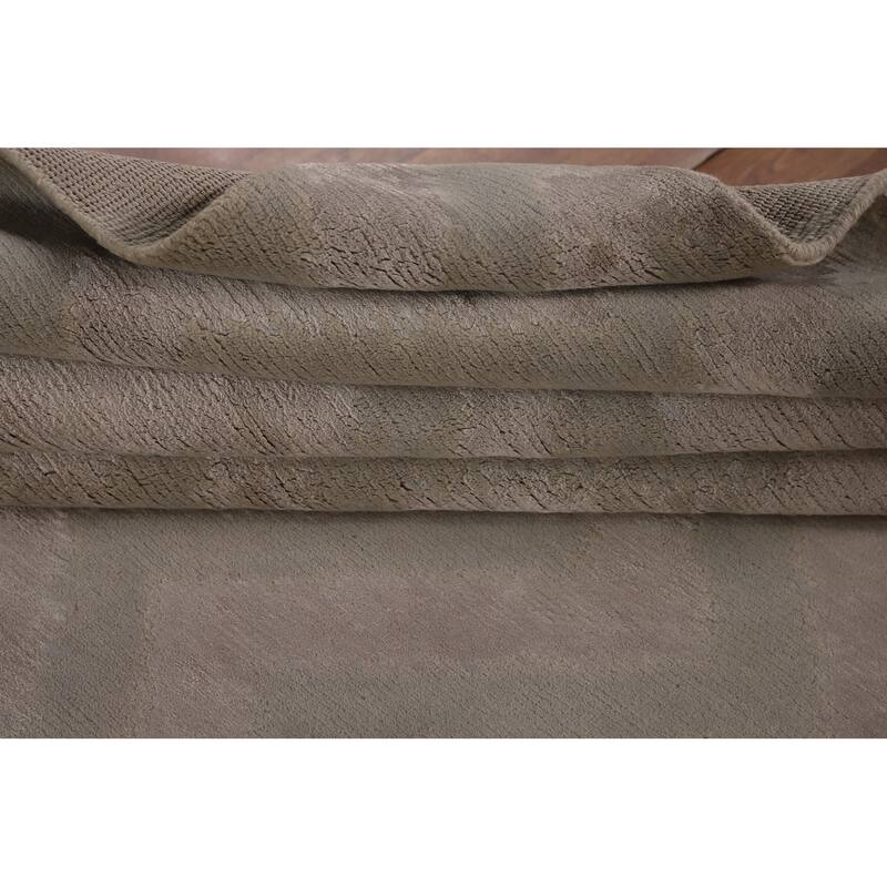 Chevron Style Modern Area Rug Handmade Wool Carpet - 8'0" x 9'10"