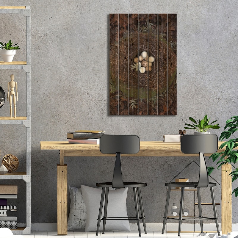Winter Nest Detail II Print On Wood by Tania Soderman - Multi-Color