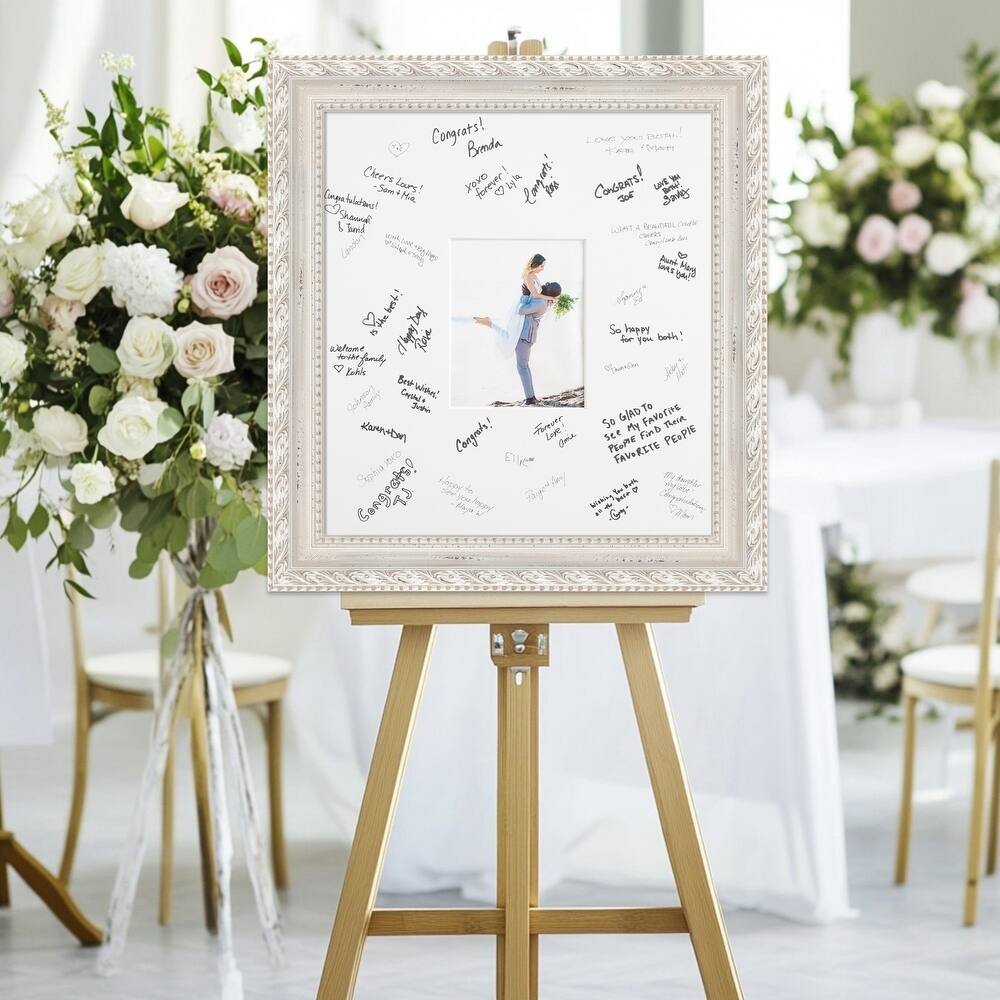 Opera Signature Mat Picture Frame - Autograph Photo Frame Guest Book Alternative for Weddings, Graduations, or Retirement