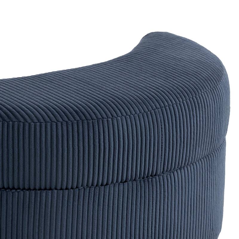 Moon Crescent Storage Upholstered Ottoman