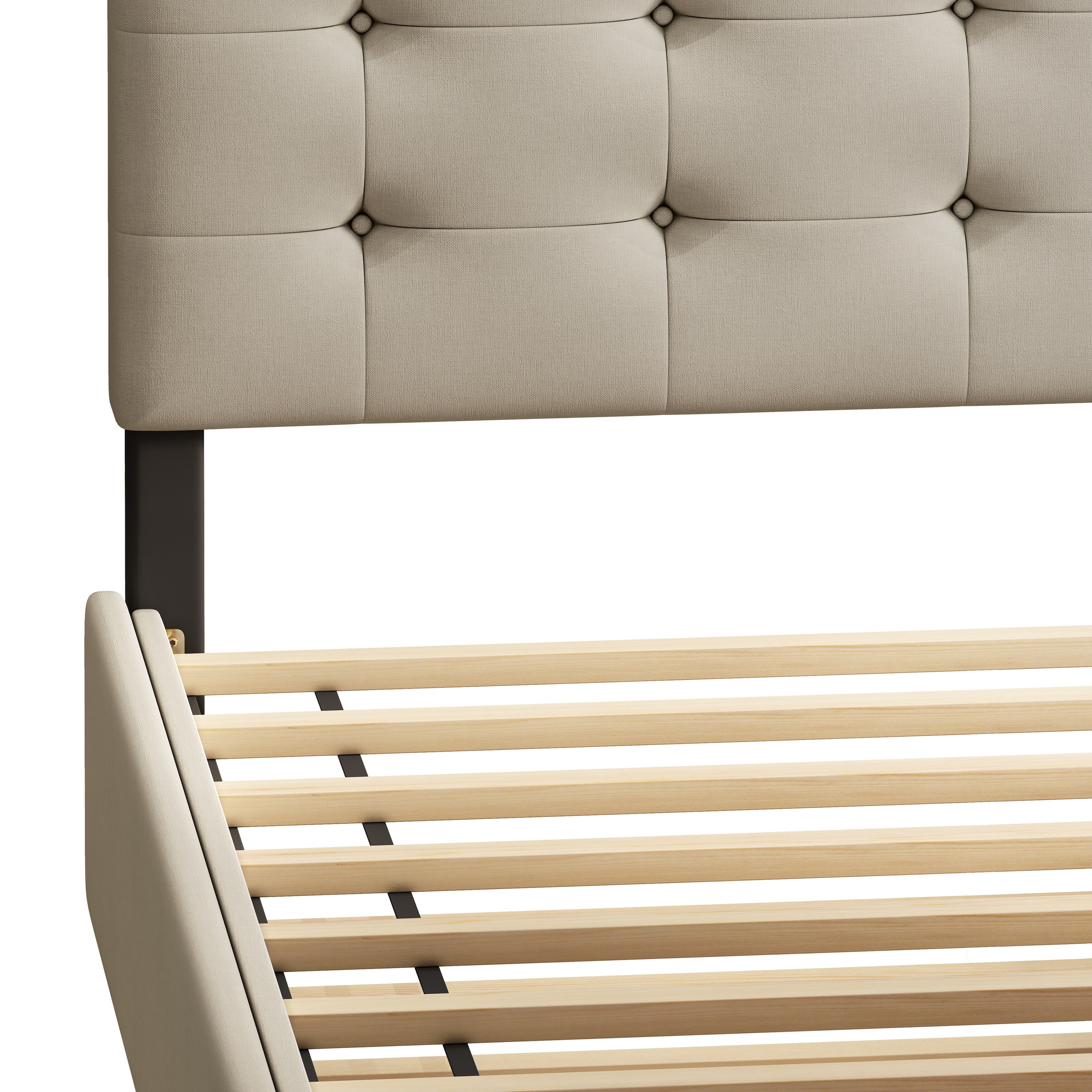 Copper grove ayrum upholstered bed outlet frame with square tufted headboard