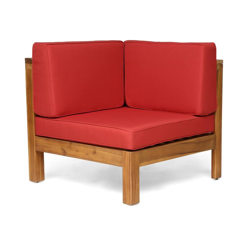 Oana Outdoor 9-Piece Acacia Wood Sectional Sofa Set with Coffee Table by Christopher Knight Home