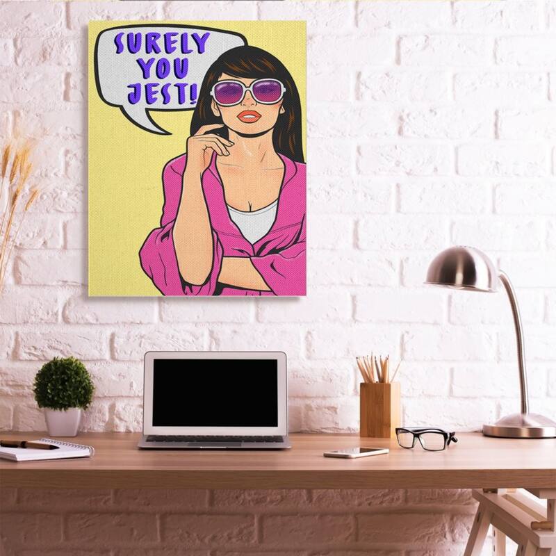 Stupell Surely You Jest Phrase Female Slang Pop Art Canvas