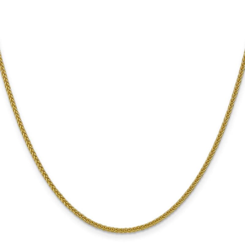 Curata 14k Yellow Gold 2.35mm Semi-solid Triple-wire Wheat Chain Necklace Options: 16 18 20 24