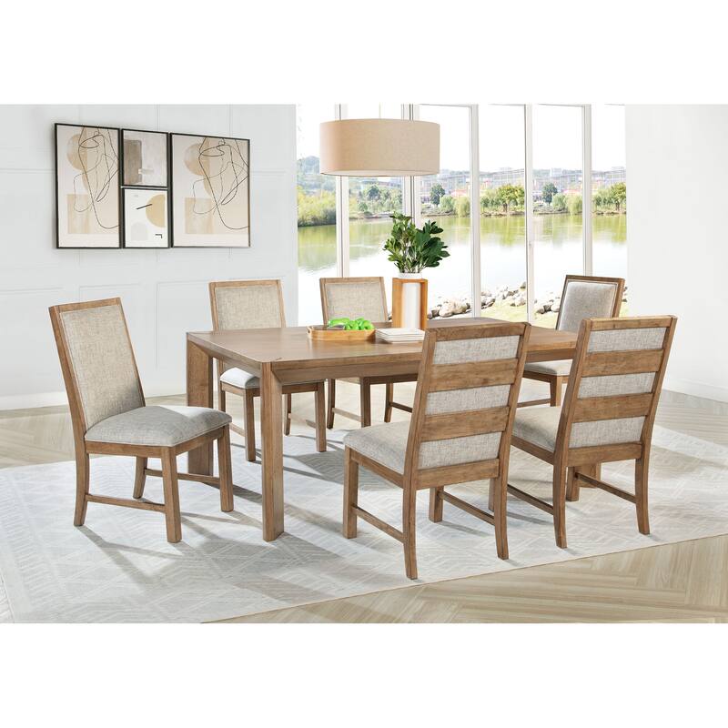 Survista Natural Brown Upholstered Dining Side Chair (Set of 2)