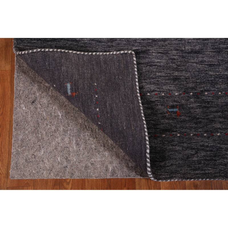 Hand Knotted Oriental 100% Wool Carpet Tribal Animal Pictorial Greys & Charcoal Gabbeh Area Rug - 7' 10'' X 5' 0''