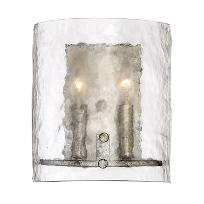 Fortress 2-Light Wall Sconce in Mottled Silver