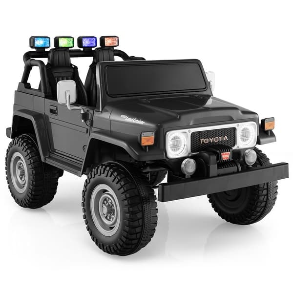 slide 2 of 27, 12V 2-Seat Licensed Kids Ride On Toyota FJ40 Car with 2.4G Remote Control - 49.6" x 30.7" x 31.1" (L x W x H) Black