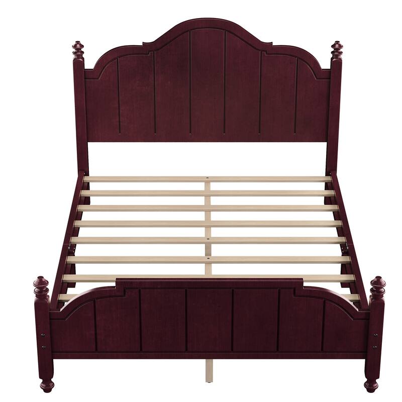 Vintage Platform Bed Frame with Headboard