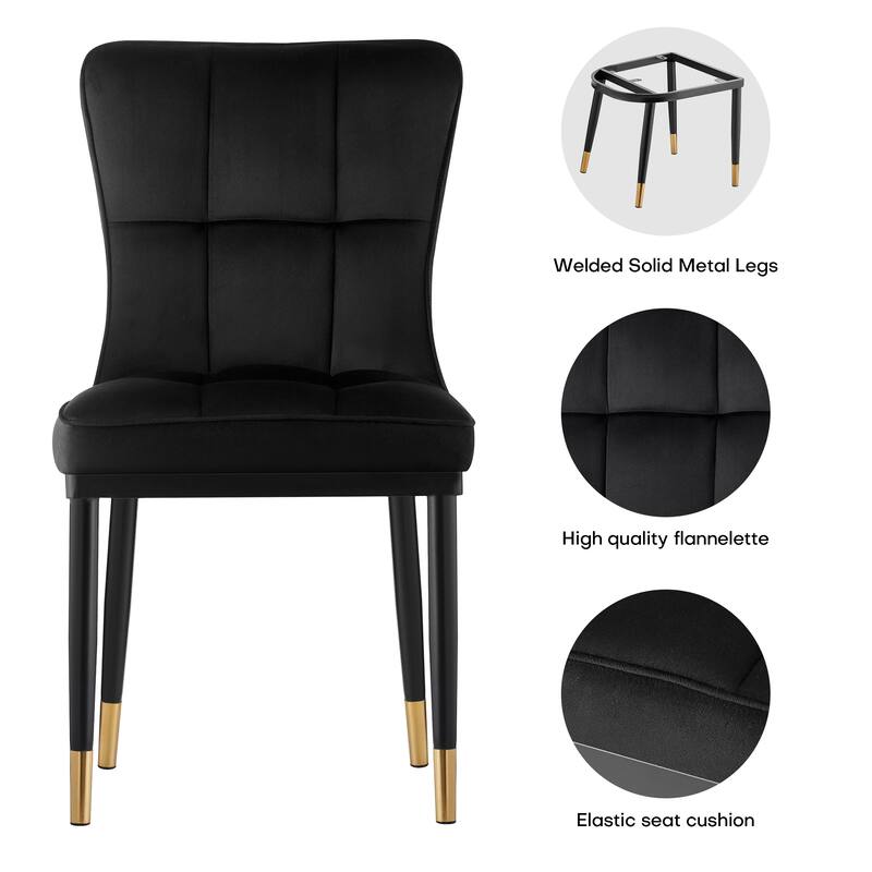 Modern Velvet Upholstered Dining Chairs, Set of 2/4 - 35.8"H x 18.9"W x 23.2"D