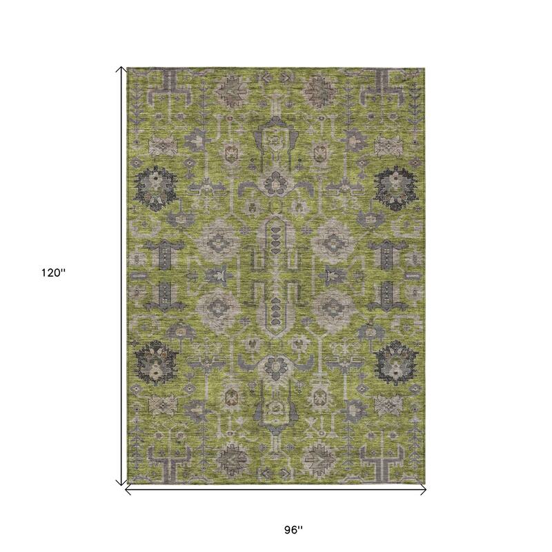 HomeRoots Oriental Traditional Rectangle Outdoor Rug
