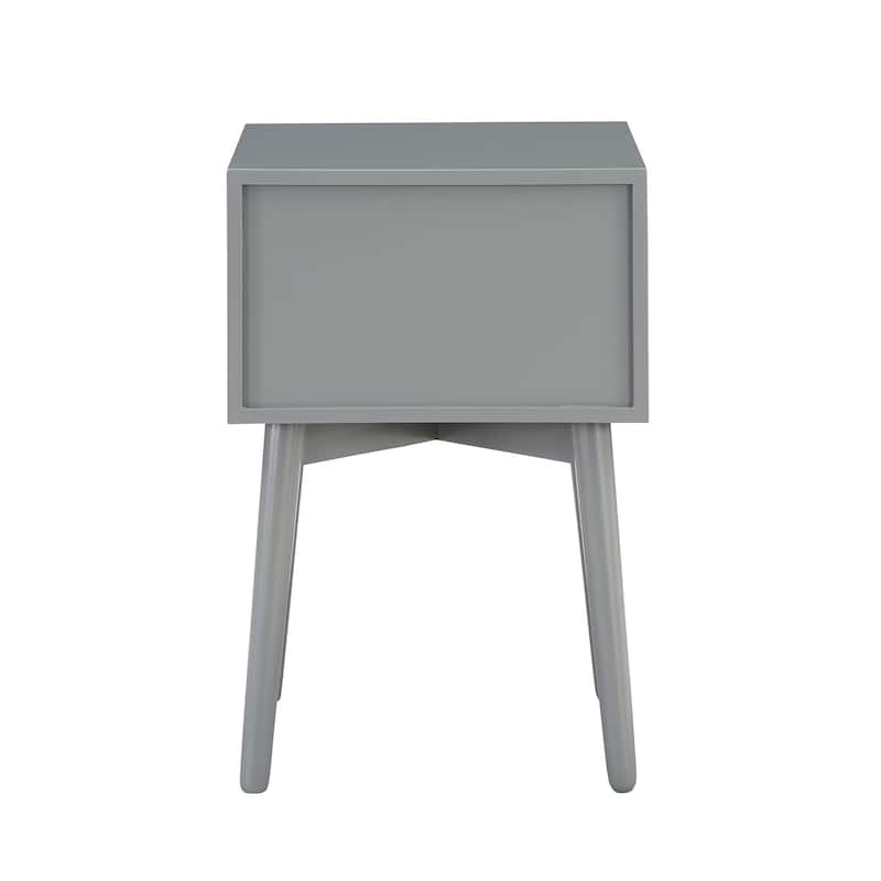 DH BASIC Mid-Century Modern Wood 2-Drawer Compact Nightstand Side Table by Denhour