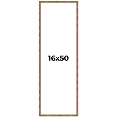 16x50 Frame Gold Solid Wood Picture Frame - Complete Modern Photo