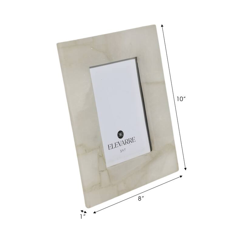 Quartz Rectangular Decorative Photo Frame - White