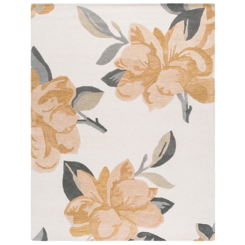 SAFAVIEH Handmade Jardin Milija Floral & Botanical Rug - 9' x 12' - Ivory/Beige