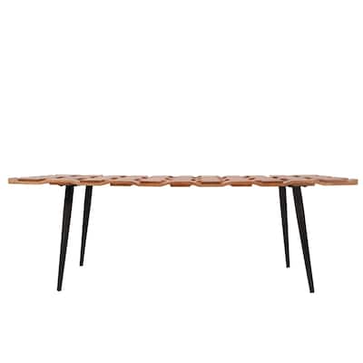 Weaved Wooden Coffee Table - 48" - Honey Gold Finish