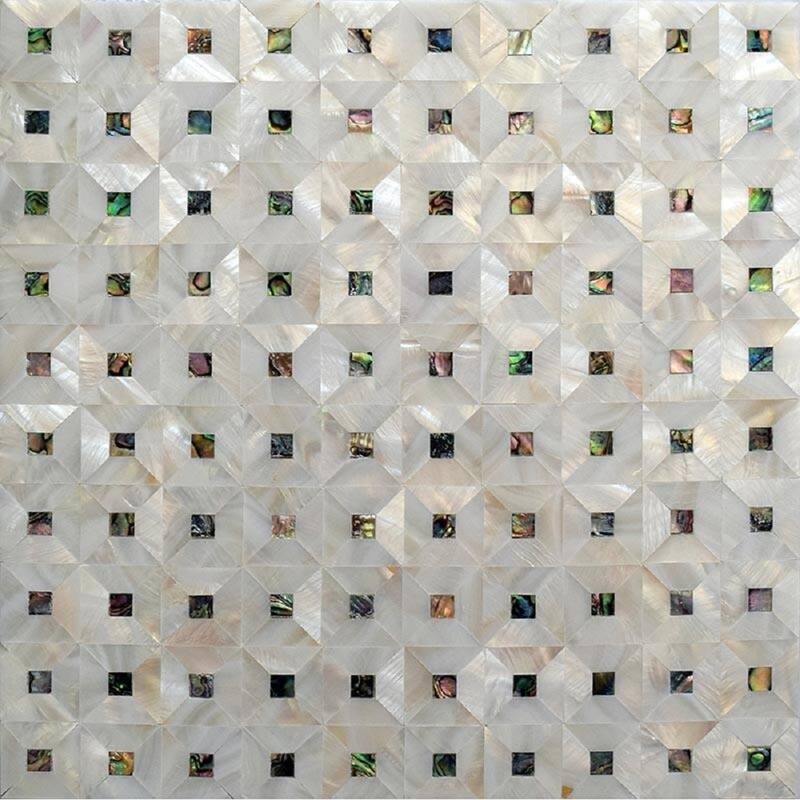 Apollo tile 12" x 12" Sea Kiss Polished White Shell Mother of Pearl Tile (20.33 sq ft/case) - 20 Pack