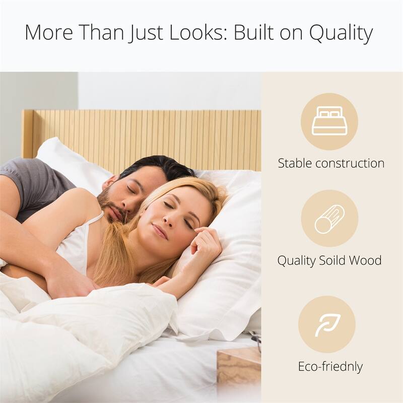 Wood Headboard Queen Size,64.4" Wide Wooden Queen Headboard Only
