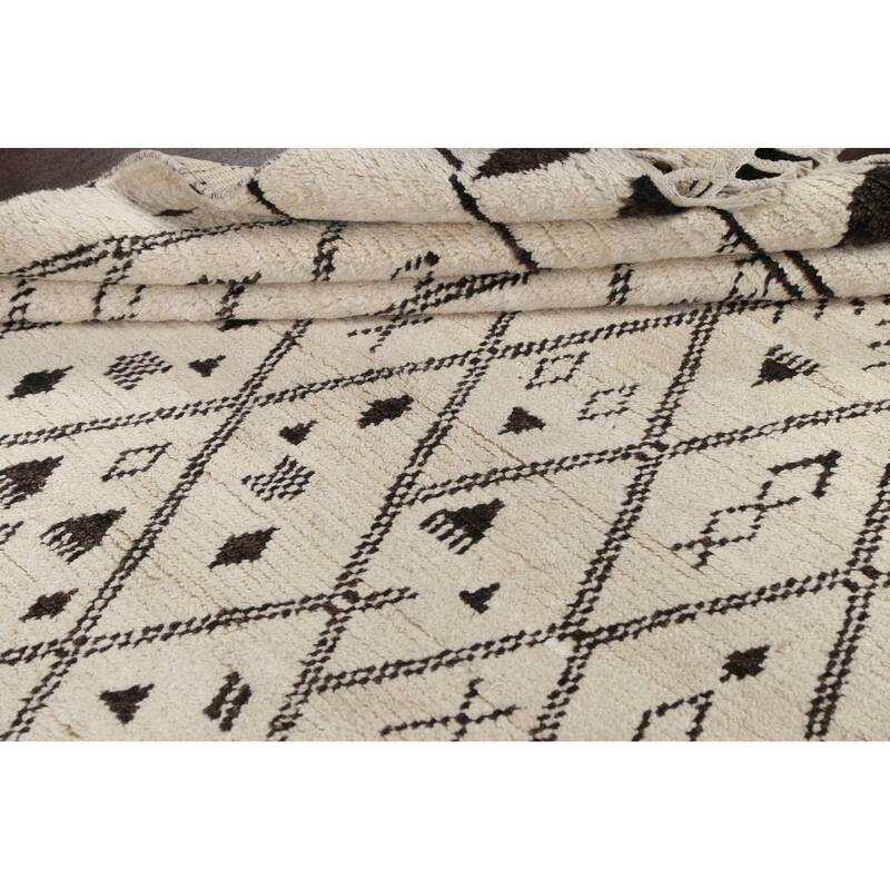 Tribal Vegetable Dye Moroccan Berber Oriental Wool Area Rug Handmade - 5'7" x 9'0"