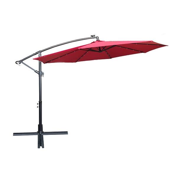 Shop 10 Ft Cantilever Patio Umbrella With Led Overstock 31847212