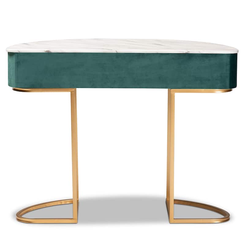 Beale Luxe and Glam Upholstered 1-Drawer Console Table