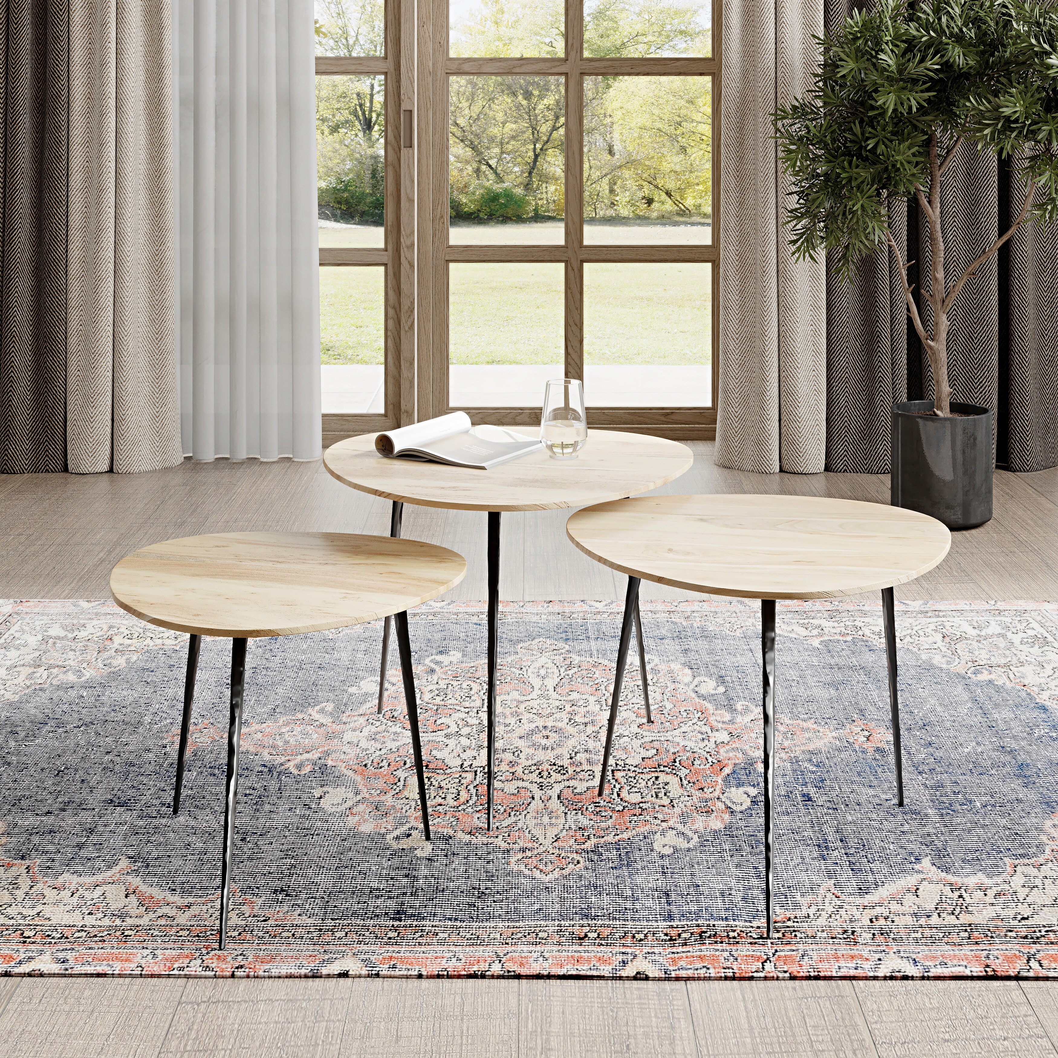 Jofran round wood store side table