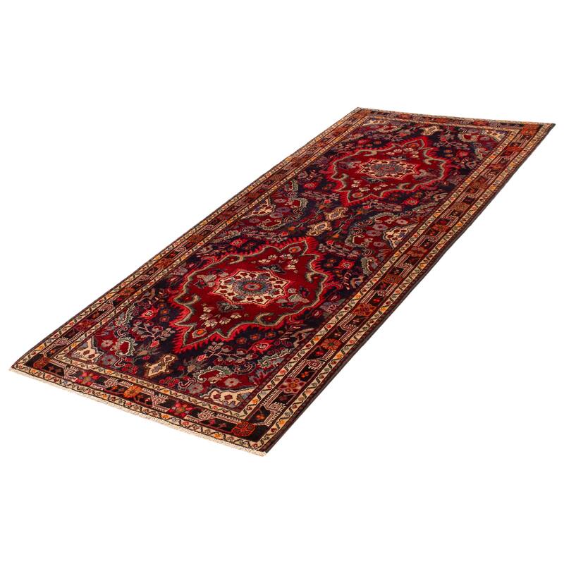 ECARPETGALLERY Hand-knotted Anatolian Vintage Navy Wool Rug - 4'8 x 10'8