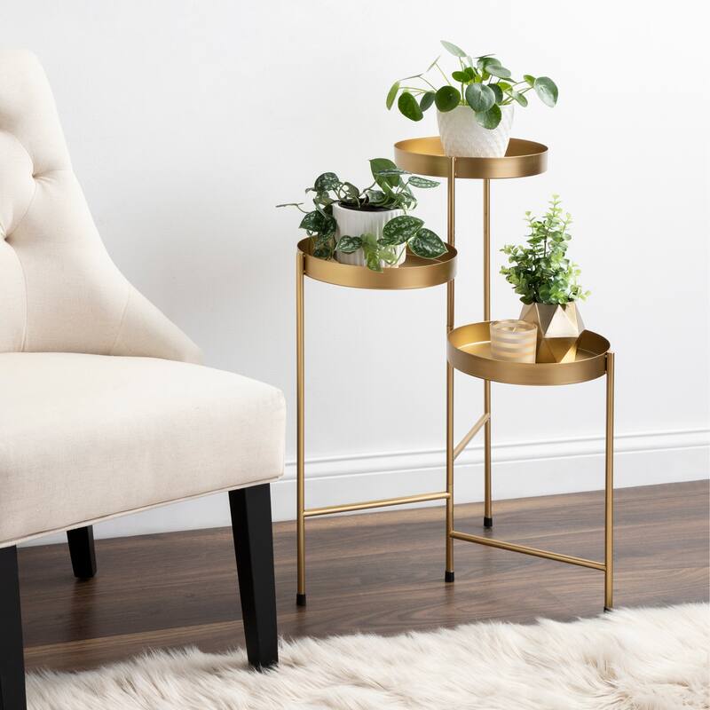 Kate and Laurel Finn Metal 3-tier Modern Plant Stand - 16x21x30