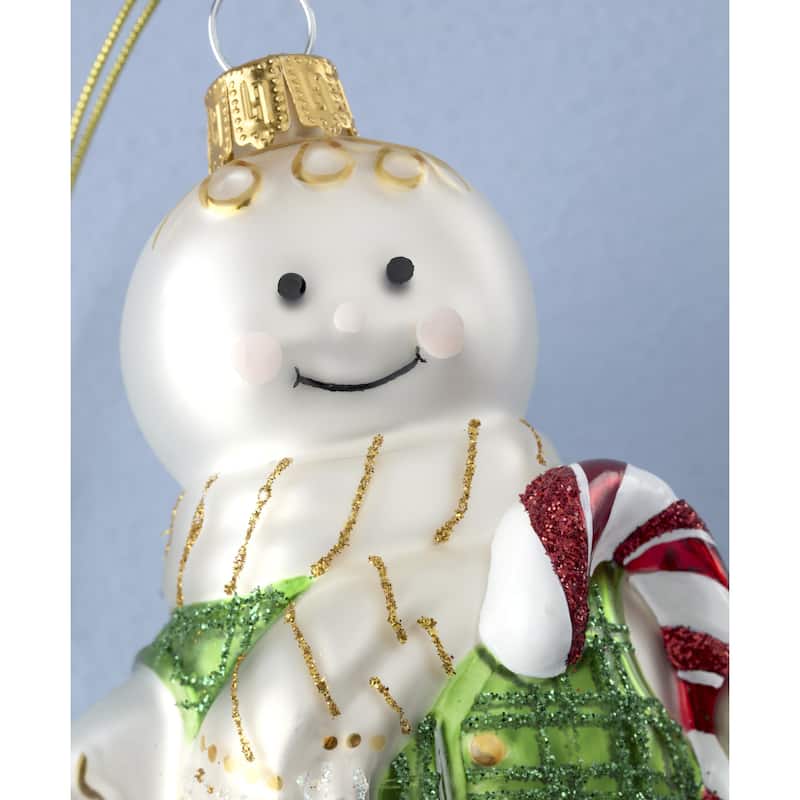 Lenox 2025 Blown Glass Gingerbread Ornament, Christmas - 2.75"L x 1.75"W x 4.5"H