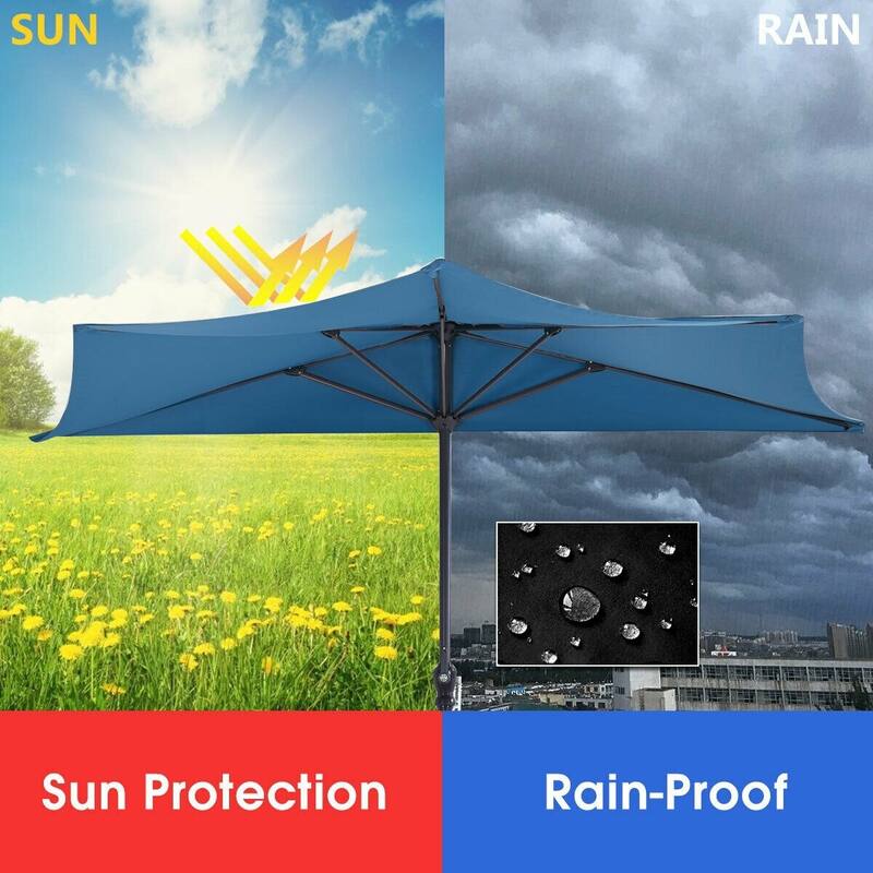 9' Half Round Patio Umbrella Sunshade