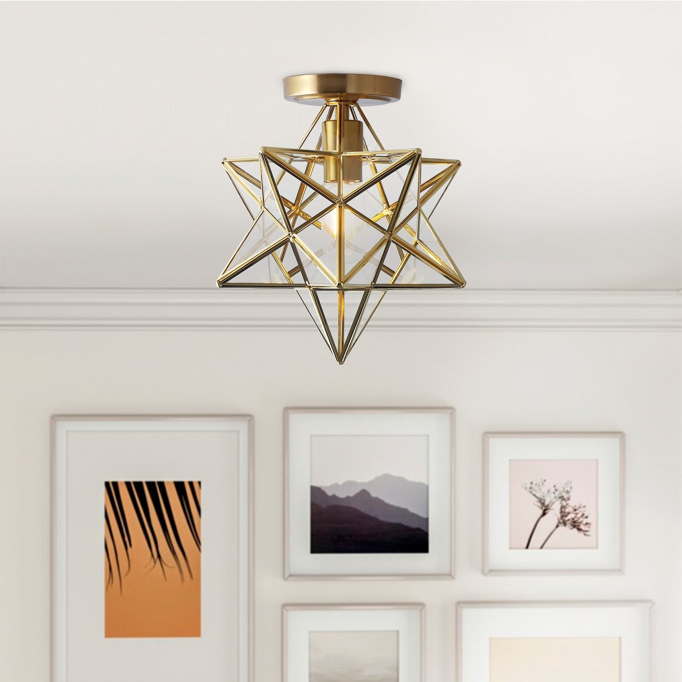 Modern Gold 1 Light Moravian Star Geometric Ceiling Lighting Fixture On Sale Bed Bath Beyond 36999927