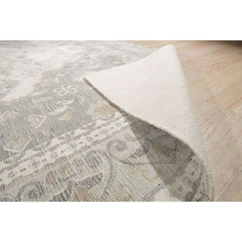 Hand-Knotted Wool Handknotted Rug, 4' x 6', White Area Rug, Elegant Soft Texture for Bedrooms or Living Room - L