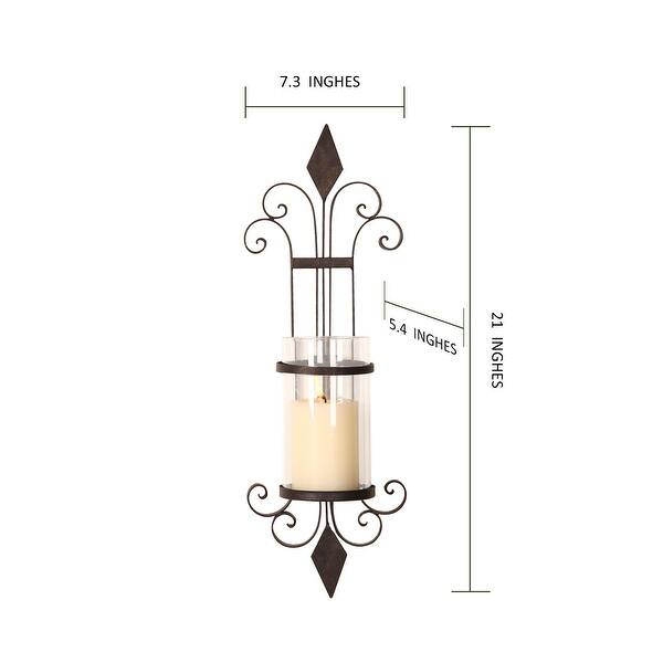 Adeco Single Pillar Wall Hanging Candle Holder Sconce (Set of 2) On Sale Bed Bath & Beyond