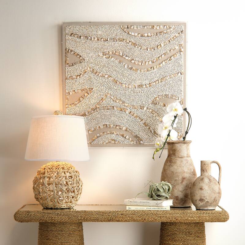 Jamie Young Maui Rope Table Lamp with Linen Shade