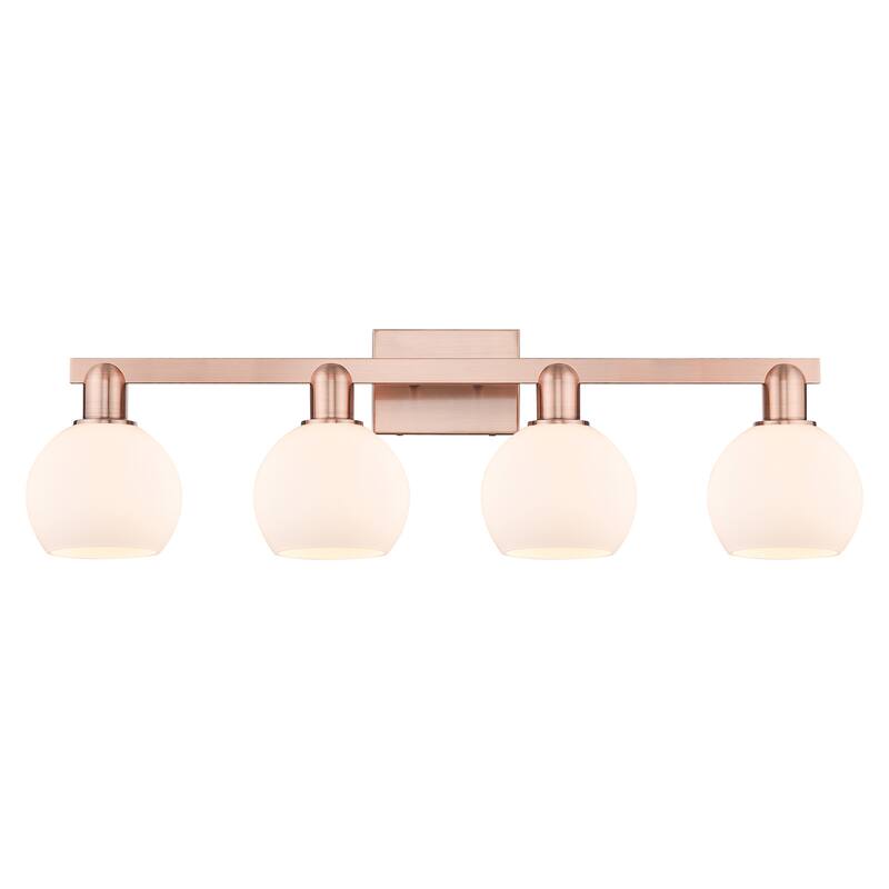Innovations Lighting 716-4W-10-33 Athens Vanity Athens 4 Light 33" - Antique Copper / Matte White