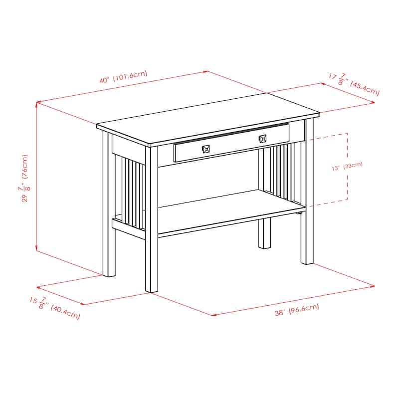Stafford Console Hall Table, Oyster Gray - 40 x 17.87 x 29.92 inches