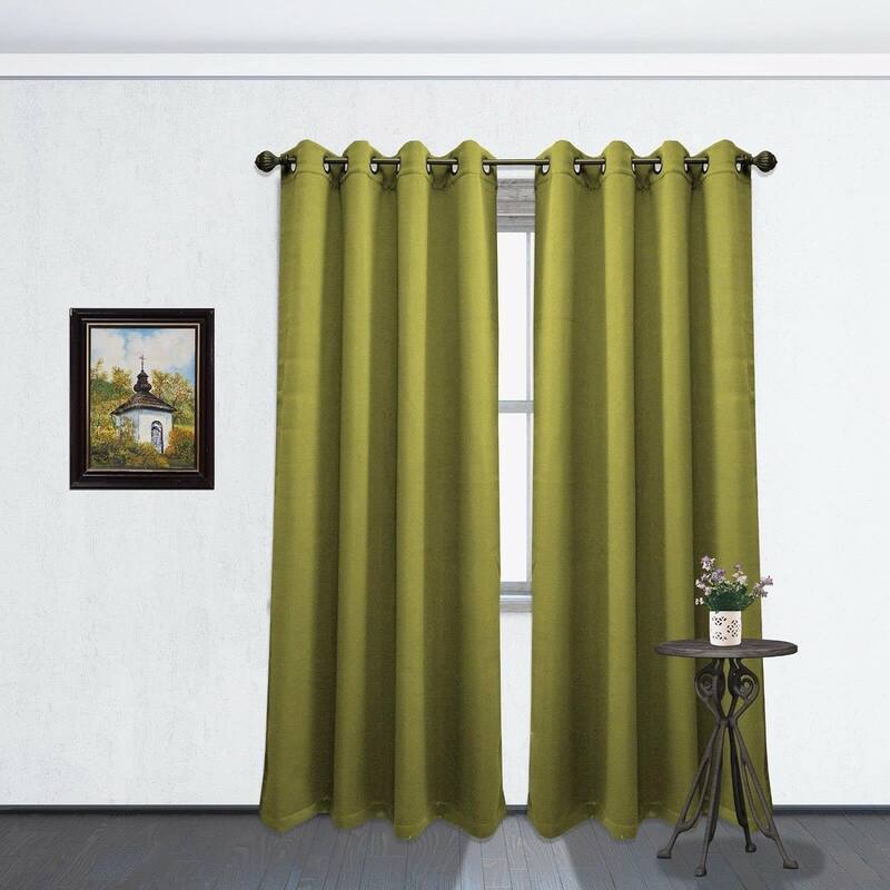 Blackout Window Curtain Panel, Grommet Drapes, 54x84 Tessa Single Panel - Sage