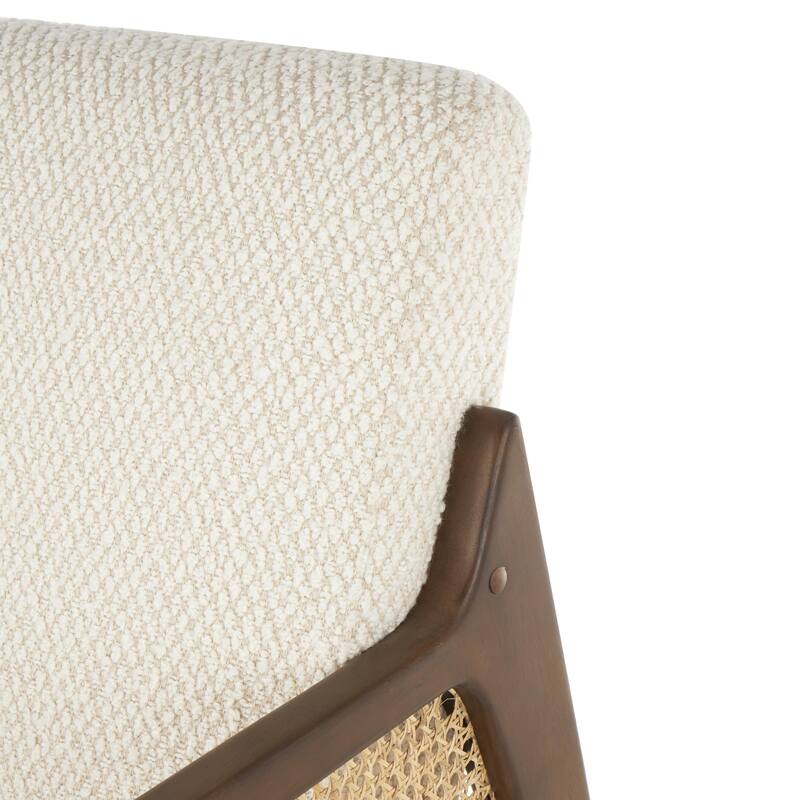 Teak Wood Handmade Mid-Century Accent Chair with Wrapped Banana Leaf Seat - Brown - Roche River Decor