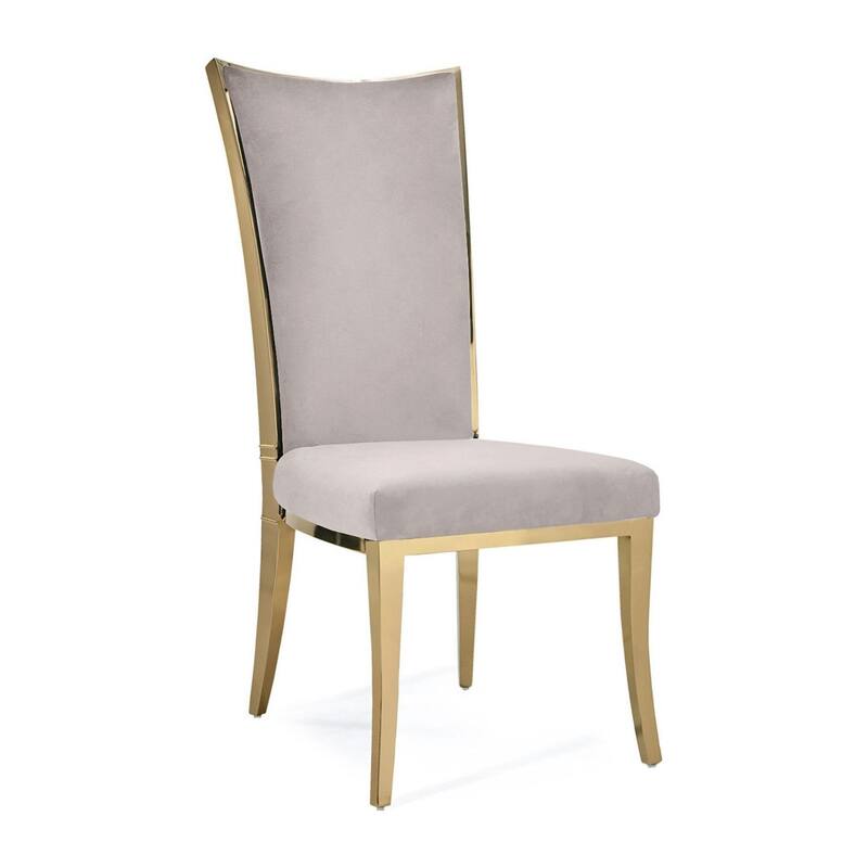 Massimo Titanium Gold Stainless Steel Dining Chair, Set of 2