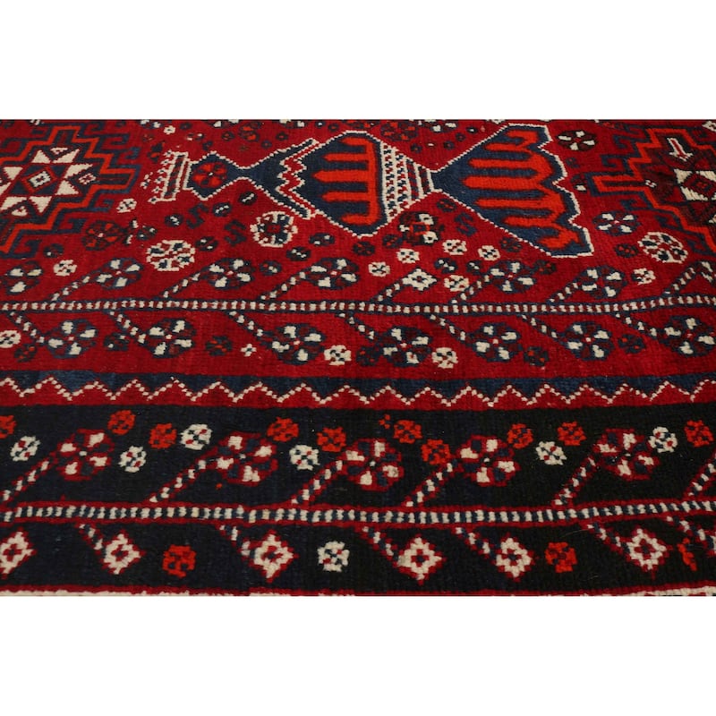 ECARPETGALLERY Hand-knotted Melis Vintage Red Wool Rug - 4'10 x 7'9