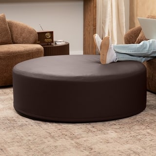 Jaxx Candler Round Couch Ottoman Large Coffee Table & Foot Rest, 44-Inch