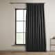 Exclusive Fabrics Faux Linen Extra Wide Room Darkening Curtain Panel - 100 X 108 - Essential Black