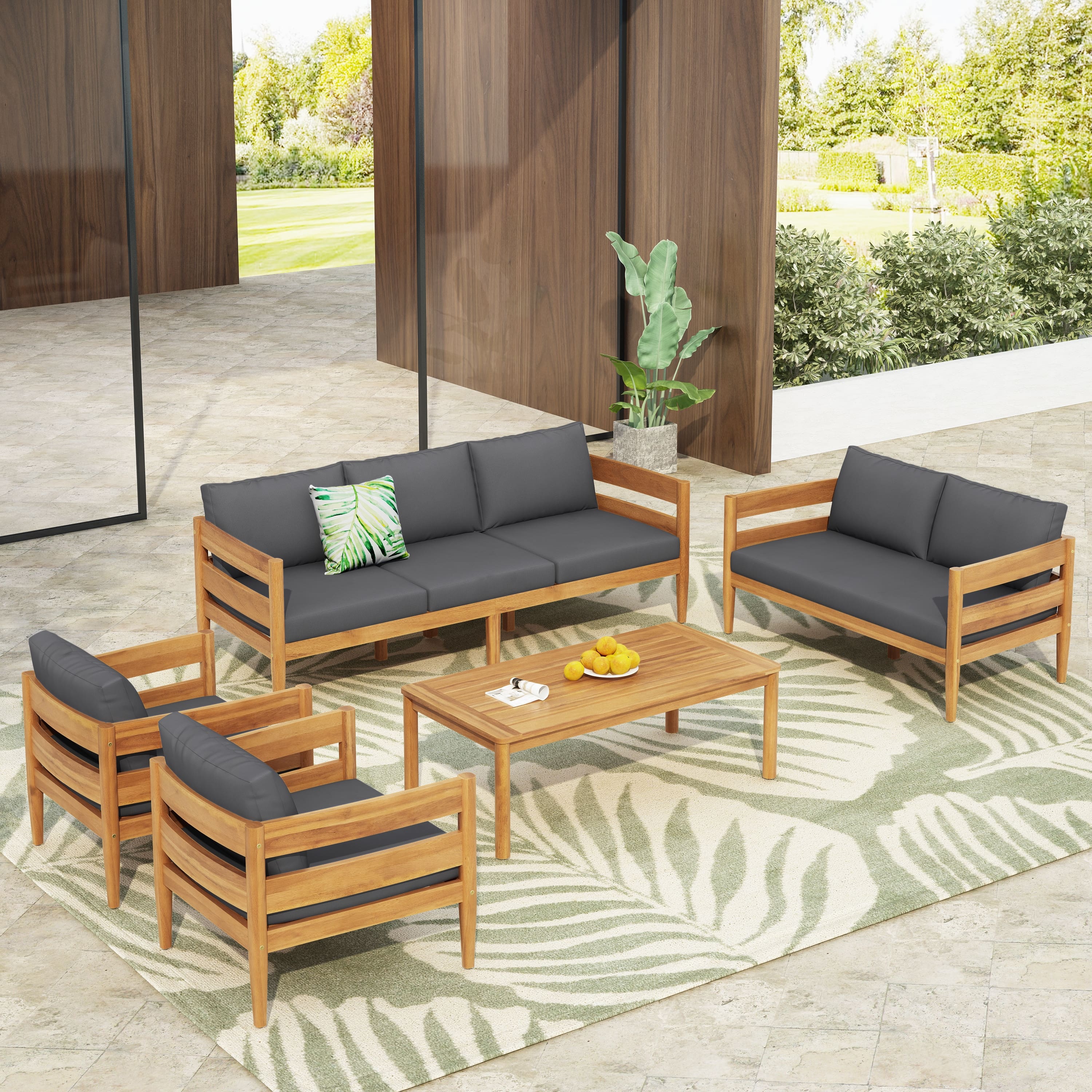 Option Teak+Dark Gray Cushion