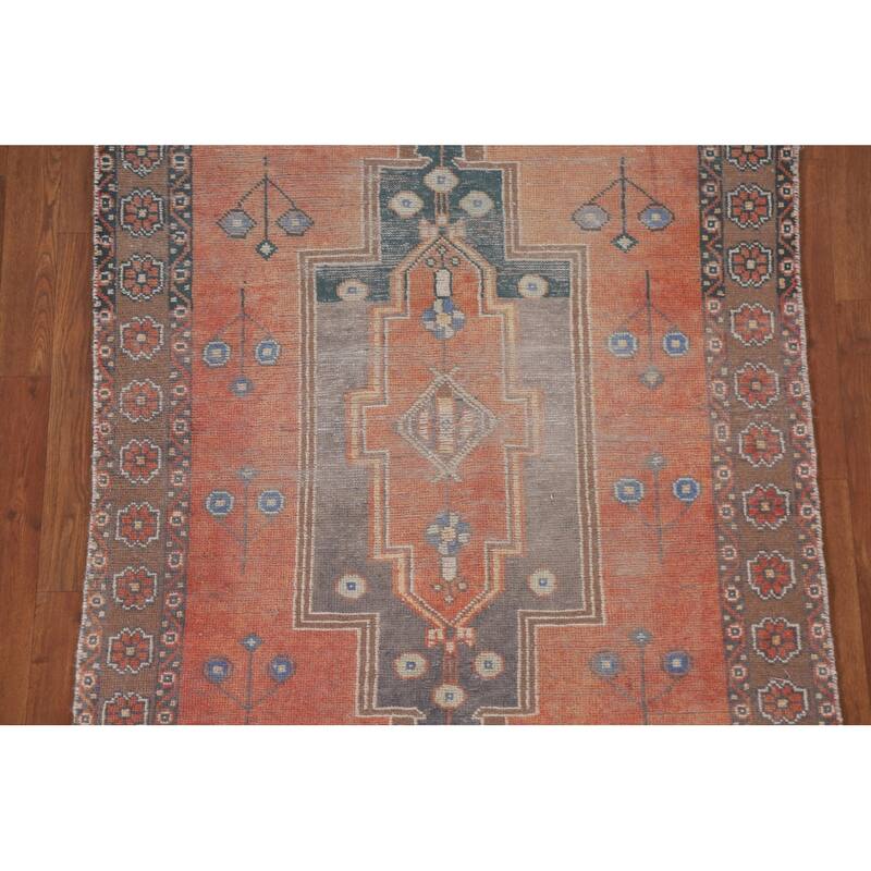 Hand Knotted Oriental 100% Wool Carpet Traditional Geometric Oranges & Rust Sirjan Area Rug - 6' 4'' X 3' 7''
