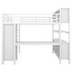 preview thumbnail 23 of 26, Metal Storage Loft Bed with Wardrobe And L-shaped Desk, Full Size