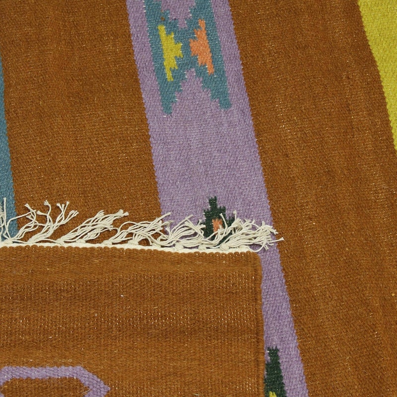 Handmade Sepia Delight Wool area rug (India) - 3'6" x 5'8" Oval