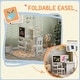 preview thumbnail 5 of 7, Qaba Kids Table and Chair Set, 3 in 1 Kids Art Table and Chair Set with Storage, Blackboard, Roll Paper, for 3-8 Years, White