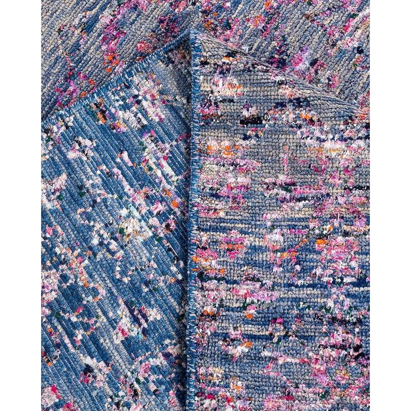 Modern One-of-a-Kind Handmade Area Rug - Blue, 7' 10" x 9' 10" - 7' 10" x 9' 10"