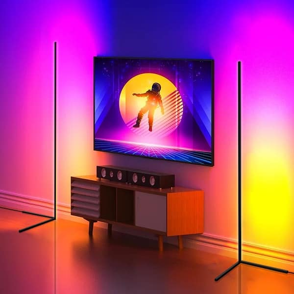 tragedie waterval Alsjeblieft kijk 55" RGB Metal Corner Lamp Minimalist LED Floor Lamp - On Sale - Overstock -  34314570